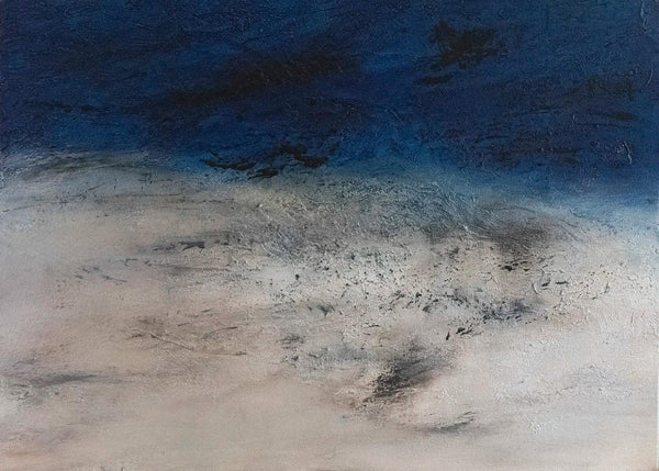 Deep blue marine waters with silvery sand