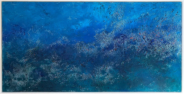Ocean and Reef theme painitingAbstract blue painting with textured surface