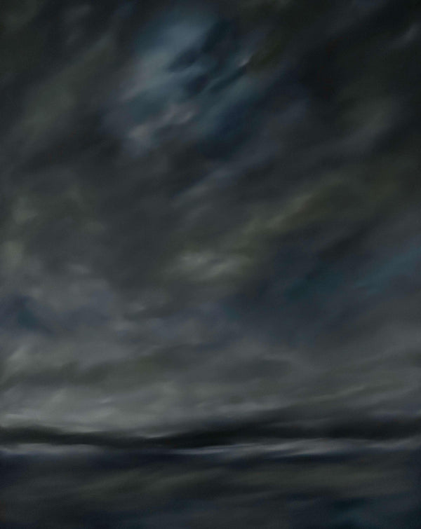 Moody, atmopheric landscape of moving  dark night clouds