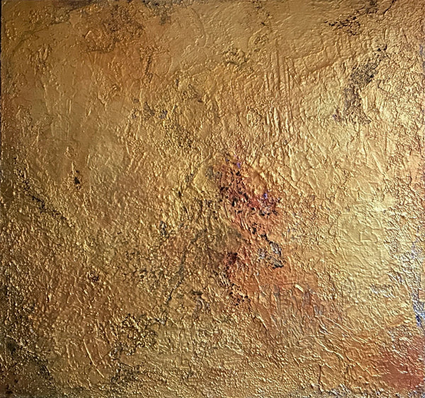 Textured gold abstract painting