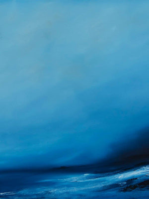 Blue abstract painting with a gradient effect